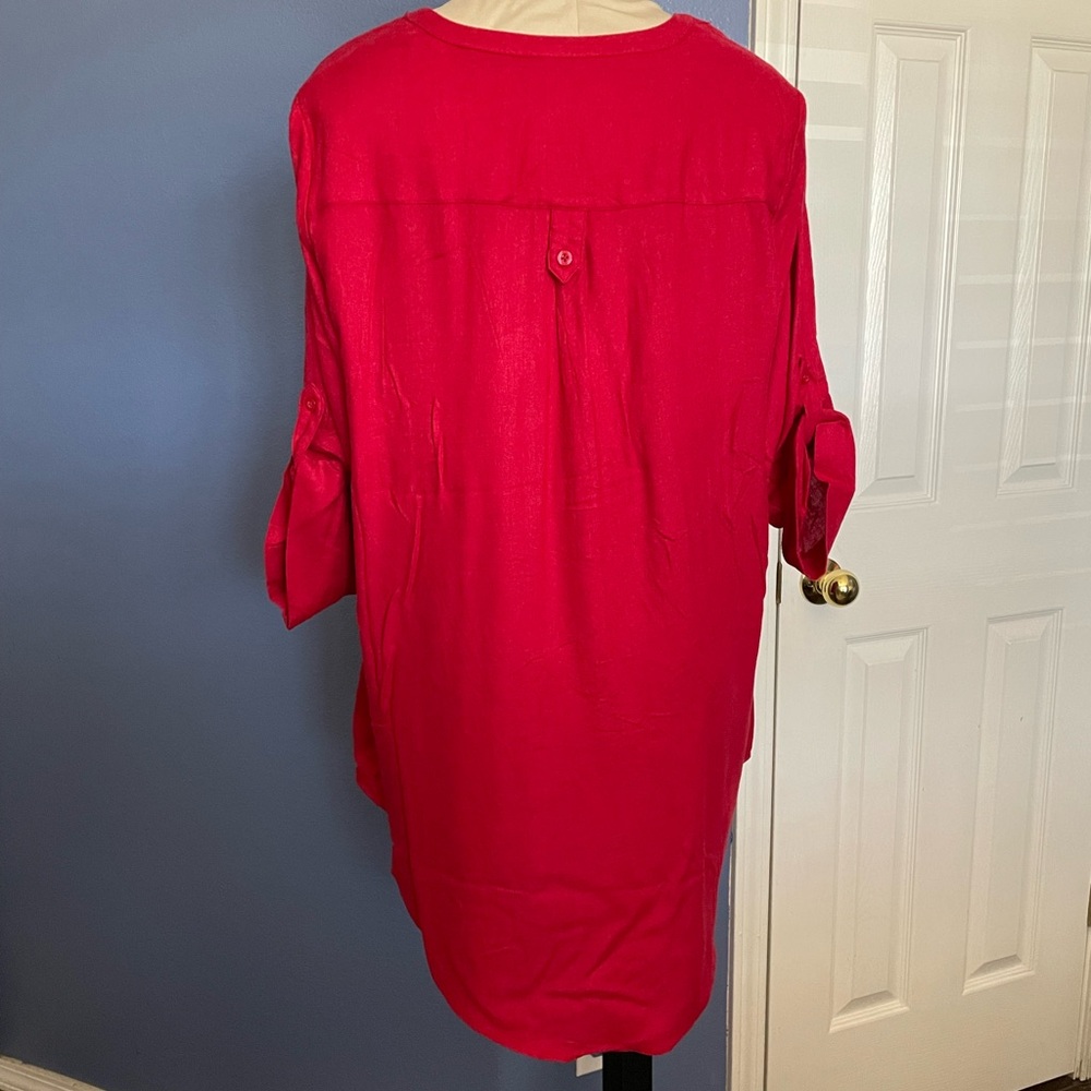 NWT Torrid Red 3/4 Sleeve Tunic - Picture 6 of 7